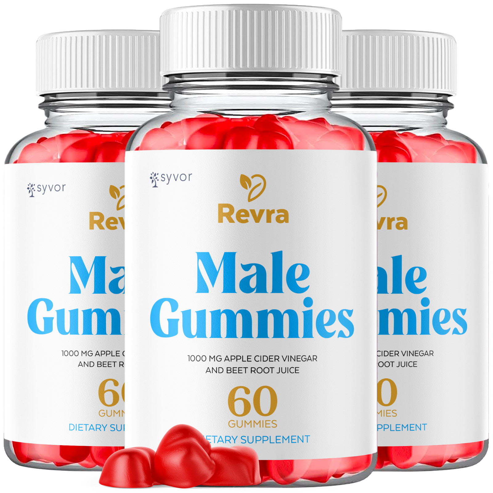 (3 Pack) Revra Male Gummys Advanced Formula Max Support Supplement 180 Gummies