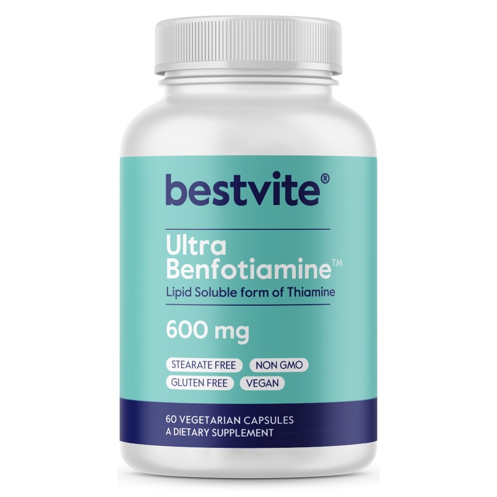 Ultra Benfotiamine 600mg per capsule (60 Vegetarian Capsules)-Vegan