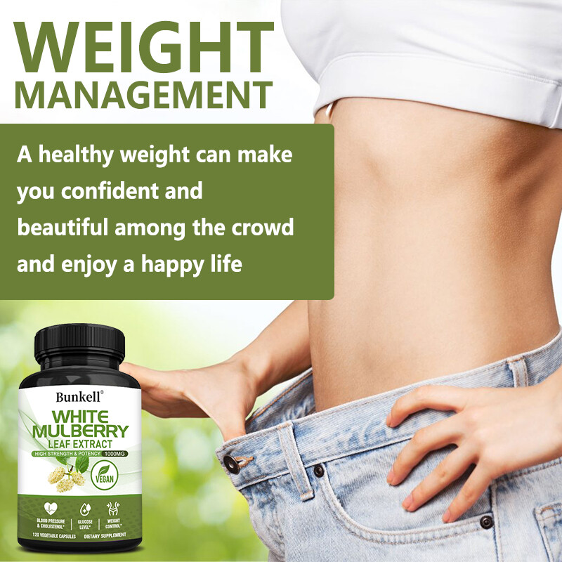 White Mulberry Leaf Extract 1000mg for Weight Loss Cardiovascular Health