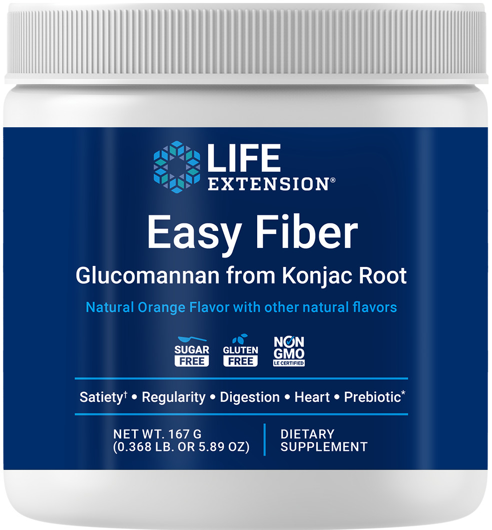 Life Extension Easy Fiber 5.89 oz/167gm Konjac/Glucomannan 1000mg/Vitamin E